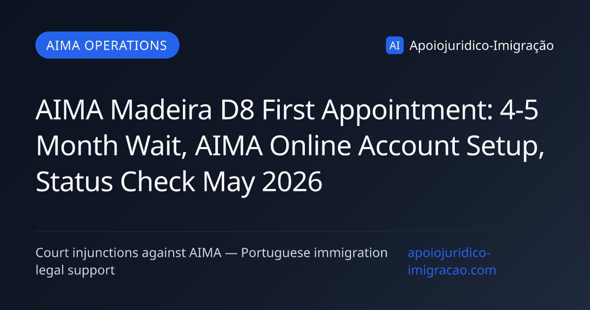 AIMA Madeira D8: 4-5 Month First-Appointment Wait, Status Check 2026